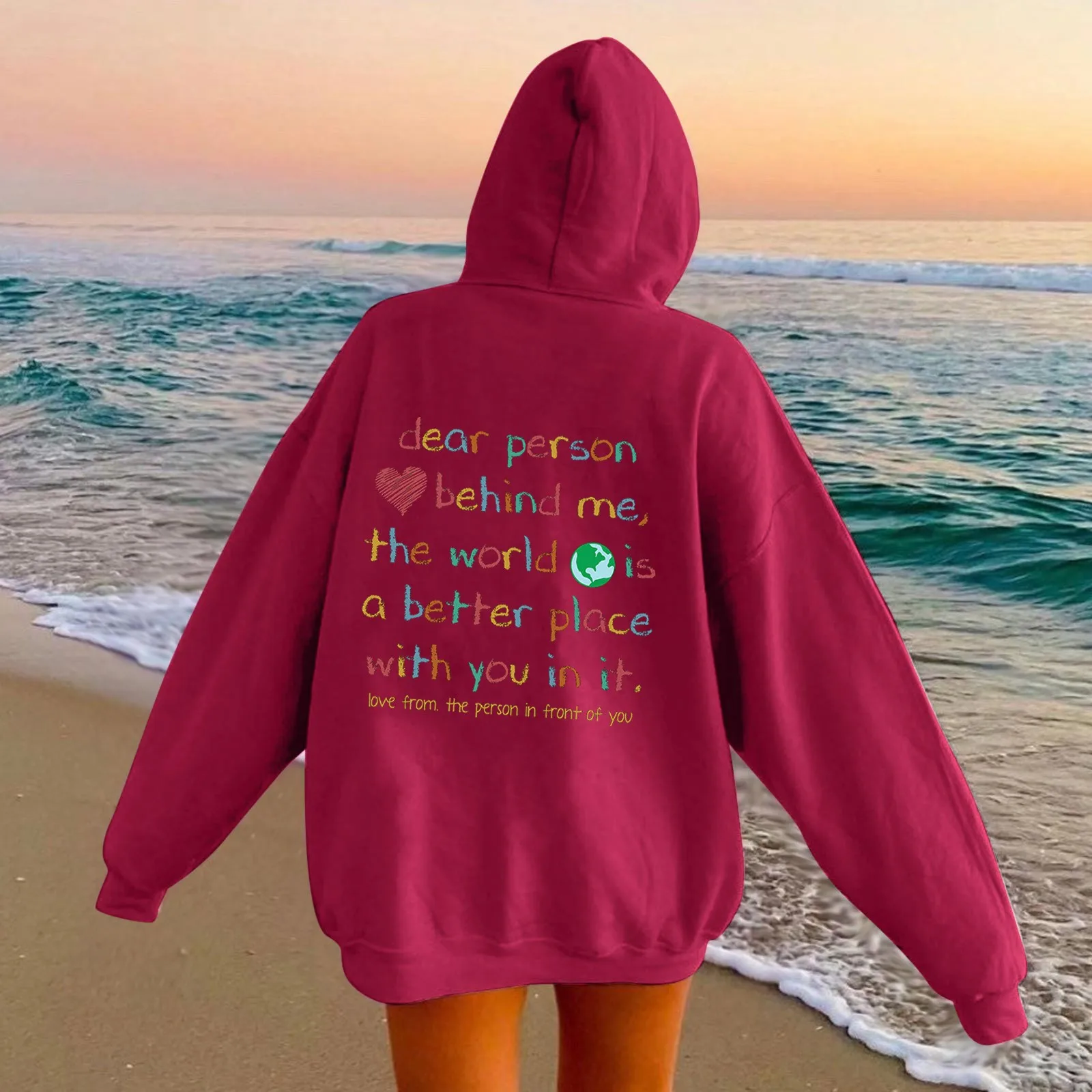 Dear Person Behind Me Hoodie Mental Health Awareness Pullover Vintage Aesthetic Hoodie With Words on Back Unisex Trendy Hoodies