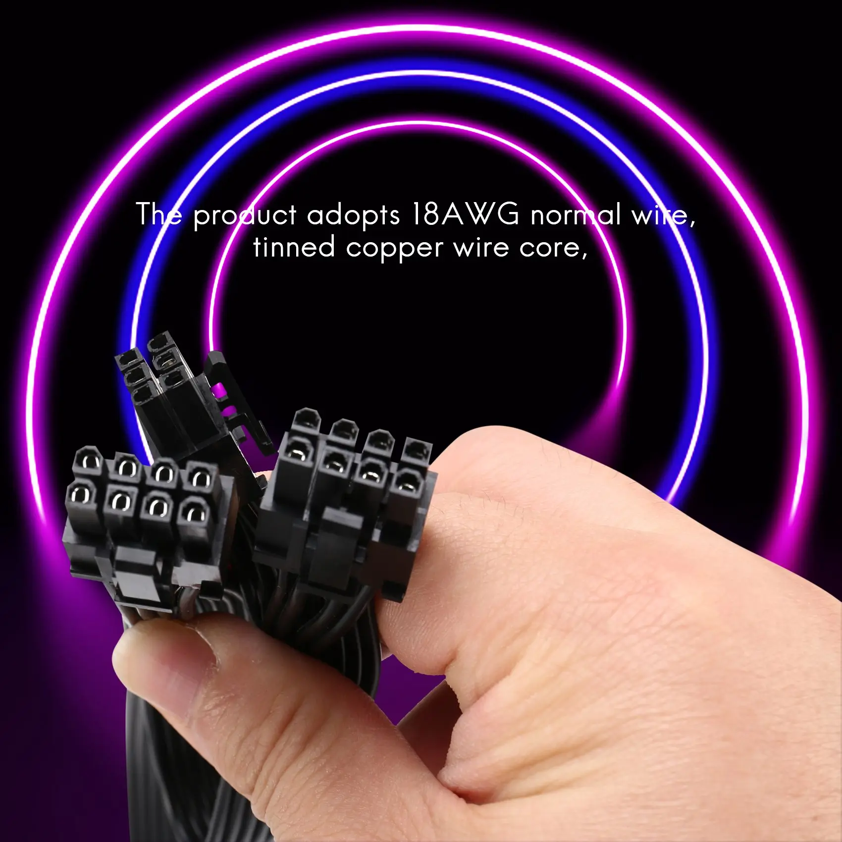 RISE PCI-E 6 دبوس إلى 2 منافذ 6 + 2 دبوس كابل إمداد الطاقة 6Pin إلى 8Pin لـ Cooler Master V Series V850 V700 V1000 وحدات PSU