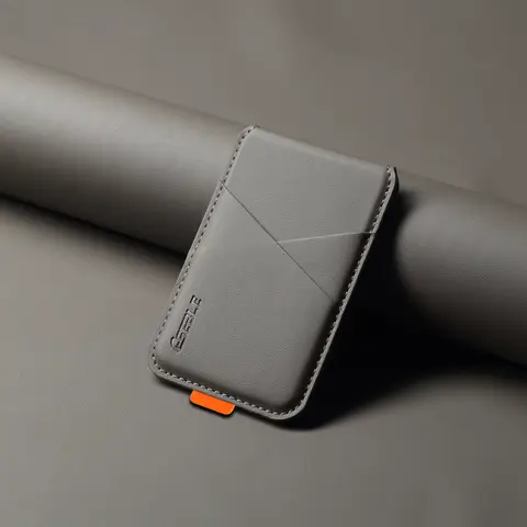 Premium PU Leather Magnetic Phone Card Holder, RFID Anti-Skimming Wallet Compatible with Magnetic Wireless Charging Smartphones,