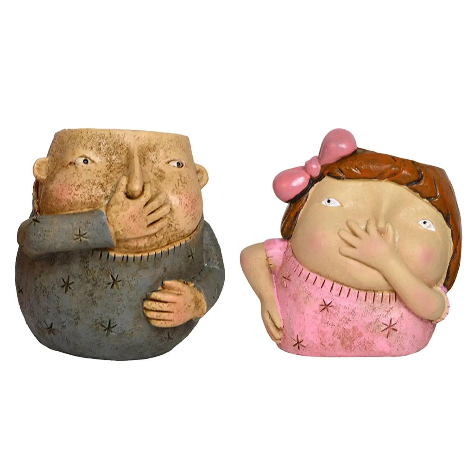 

Face Flower Pot Modern Plant Pot Ornament Figurine for Living Room Farmhouse