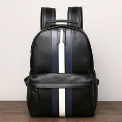 Multifunctional Vintage Brown Backpack Men Luxury Boy's School Bags Genuine Leather Backpacks Travel Retro Laptop Bag For Men