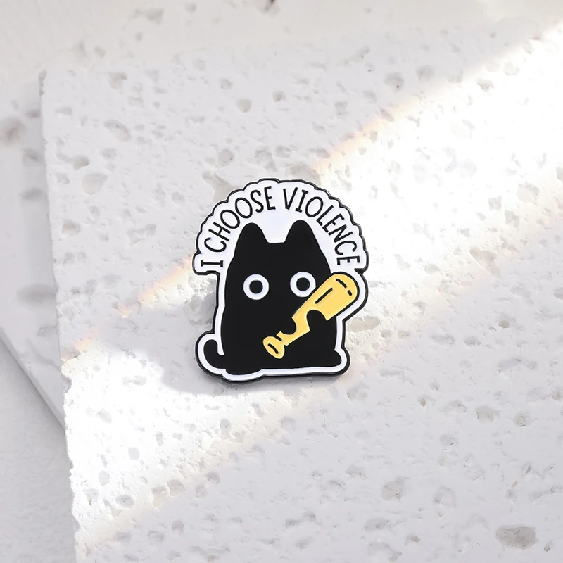 Niedliche Katzen-Emaille-Anstecknadeln, individuell, „My Cat And I Talk Shit About You“, Broschen, Anstecknadeln, Kleidung, Tierschmuck, Geschenk für Kinder und Freunde – Detail 8
