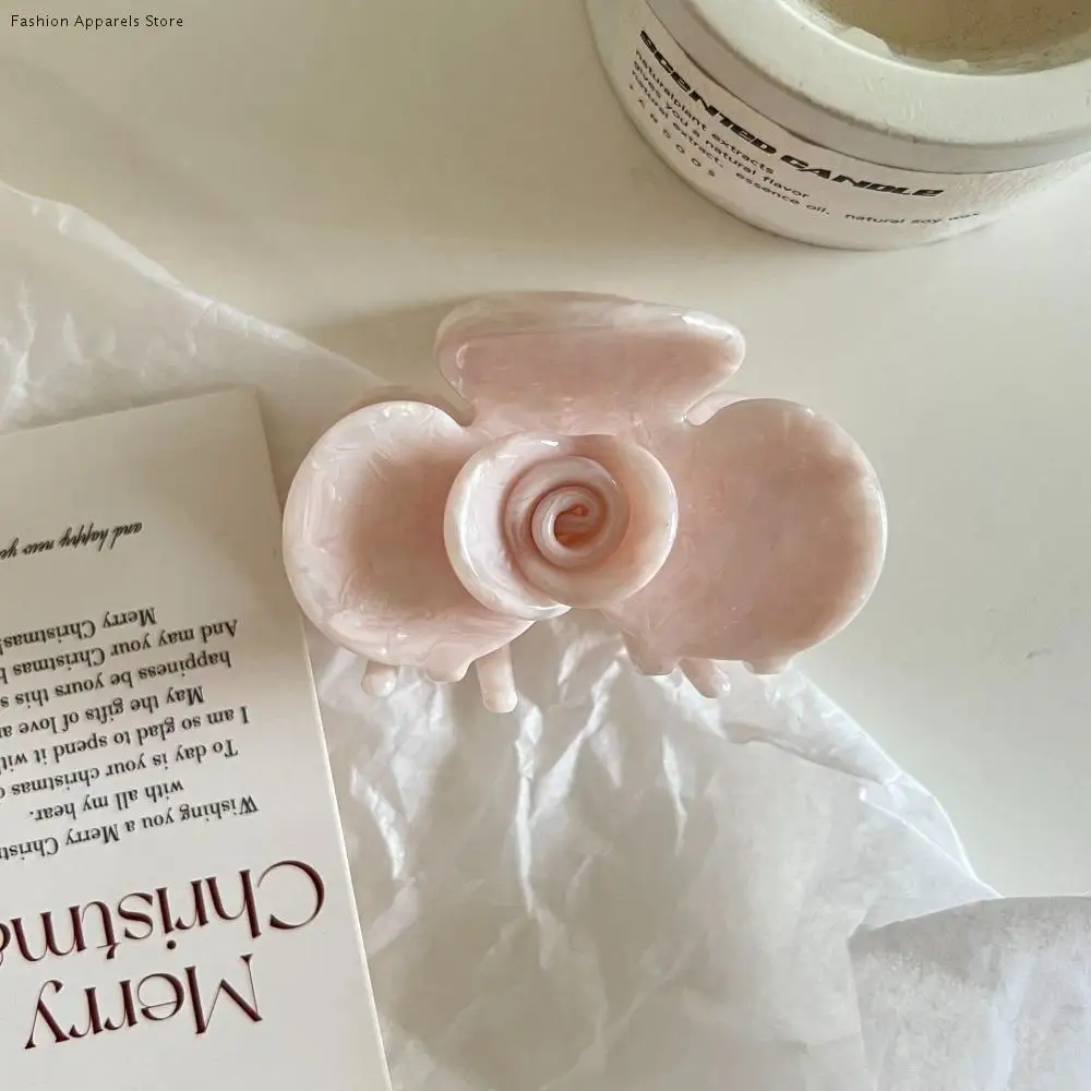 

Cute French Style Flower Hair Claw Colorful Medium Size Acetic Acid Hair Clip Korean Style Headwear Shark Clip Travel