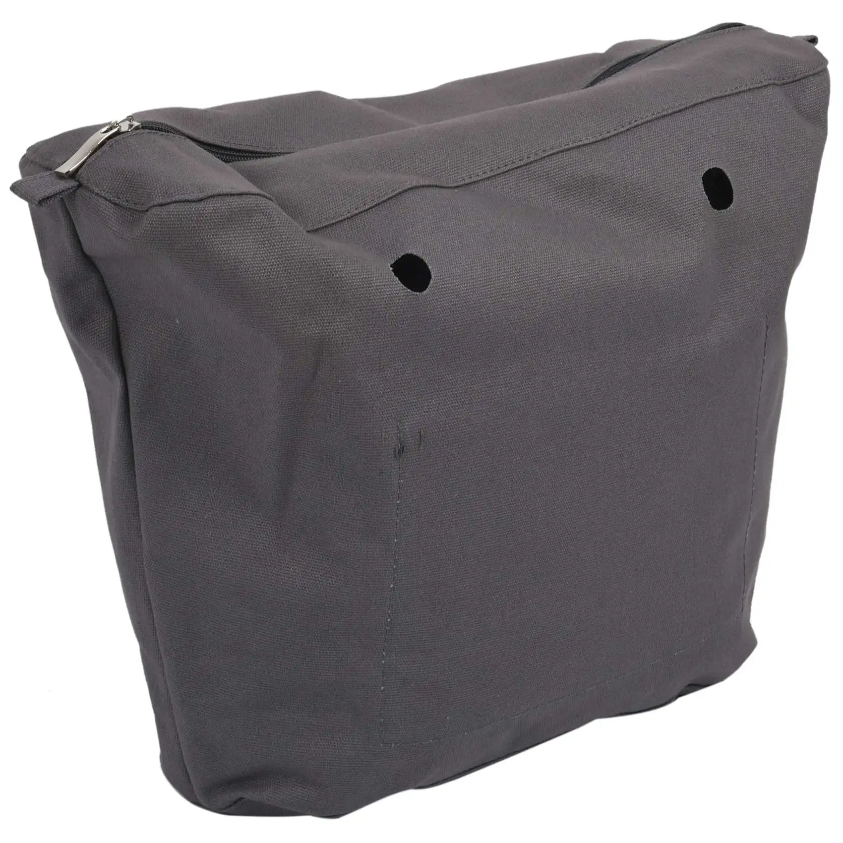 Waterproof Solid Canvas Insert Inner Lining Insert Zipper Pocket for Obag O Bag Handbag Bag Deep Gray