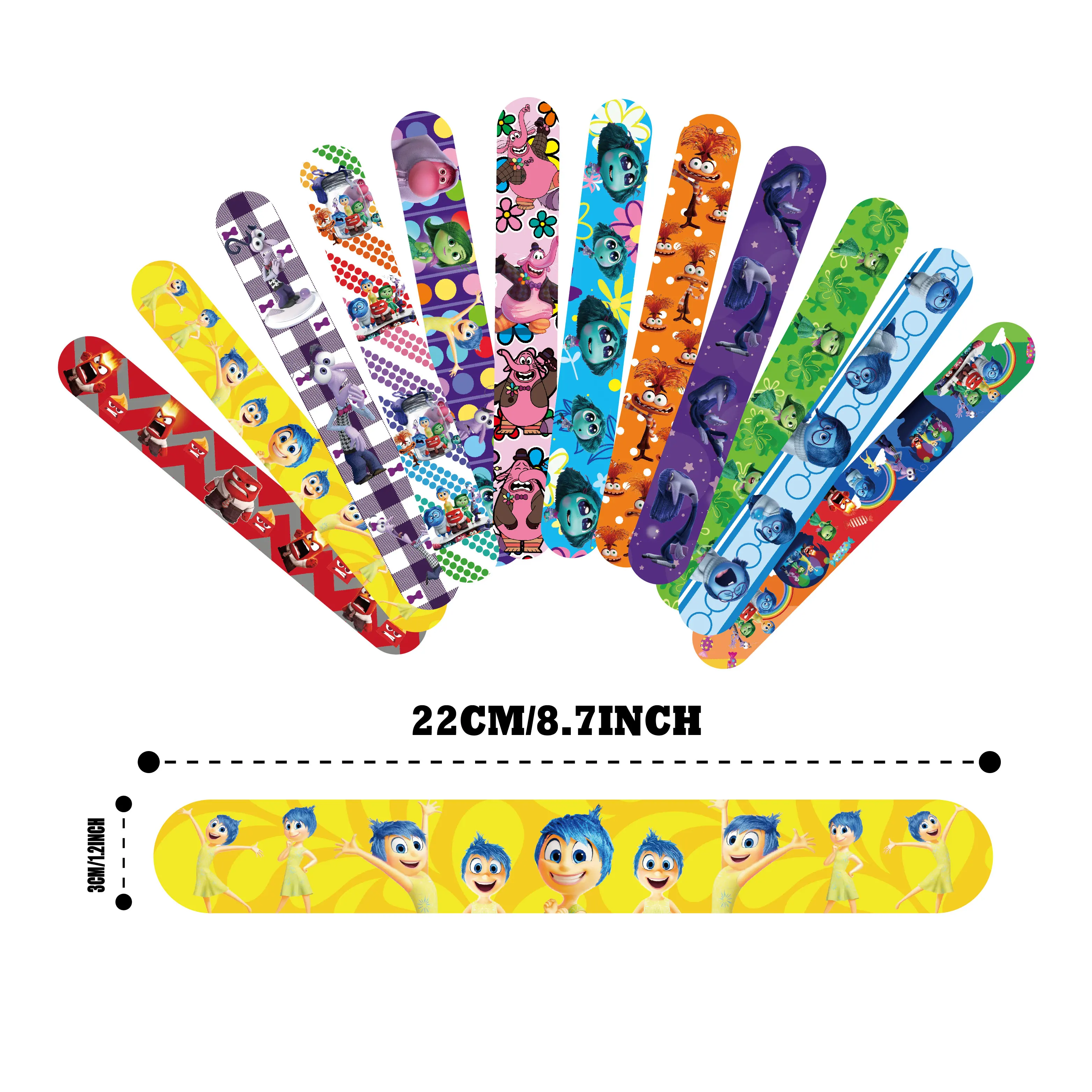 10/30Pcs Disney Inside Out 2 Slap Bracelets Birthday Party Favors Wristband Toy Loot/Party Gift for Kids Girls Birthday