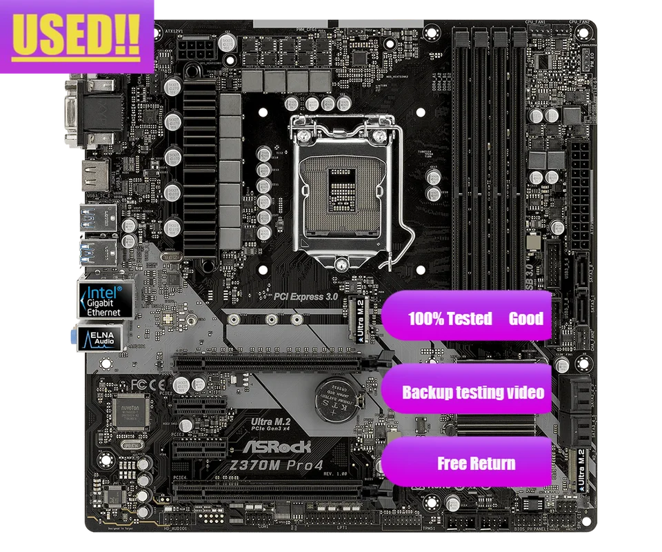 ASROCK Z370M PRO4 Eighth generation motherboard Micro-ATX DDR4