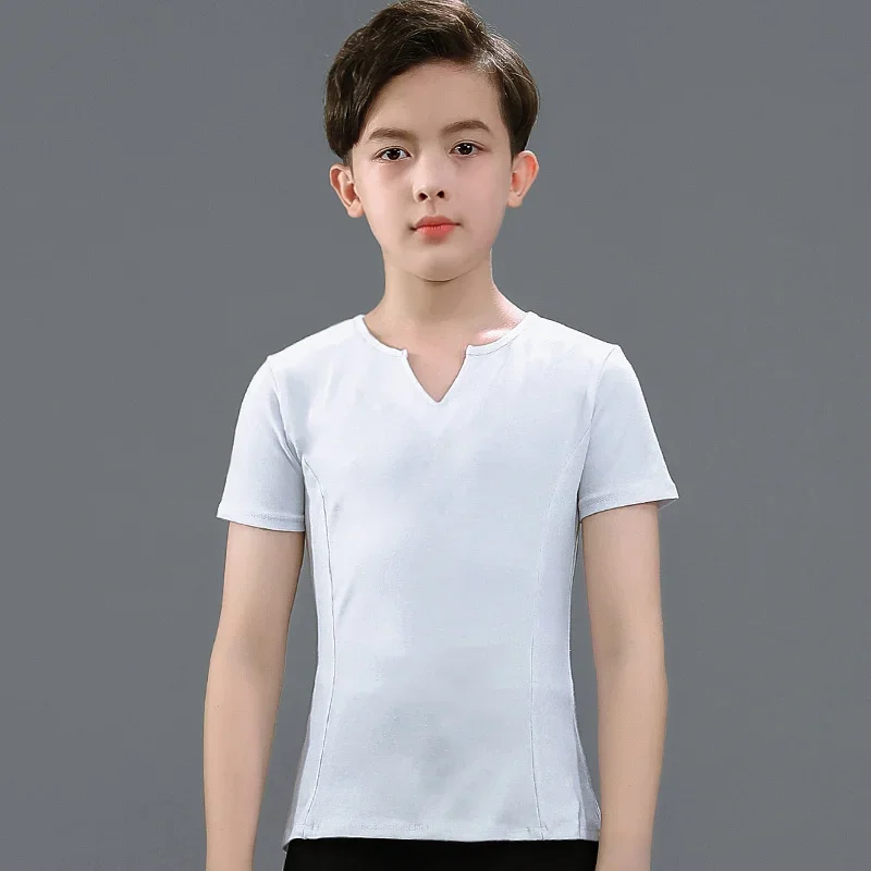 Boy Latin Dancewear Latin Dance Exercise clothes Ruffly Ballroom Stage Modern Boys Latin Dance training Clothes Shirt+pants sets