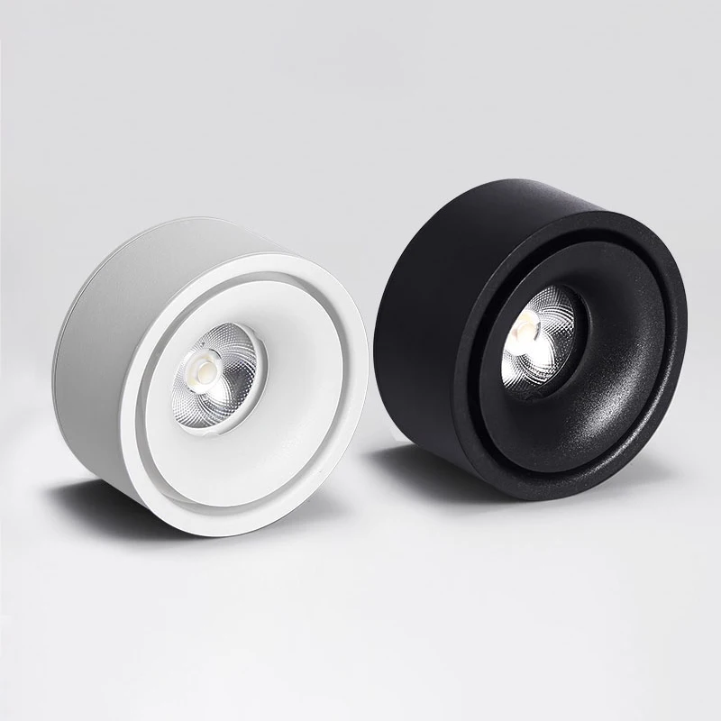 Surface Mounted Round LED Downlights DC24V Constant Pressure CCT Ra93 3 Wires Black White Gold Spotlight  For Intelligent system