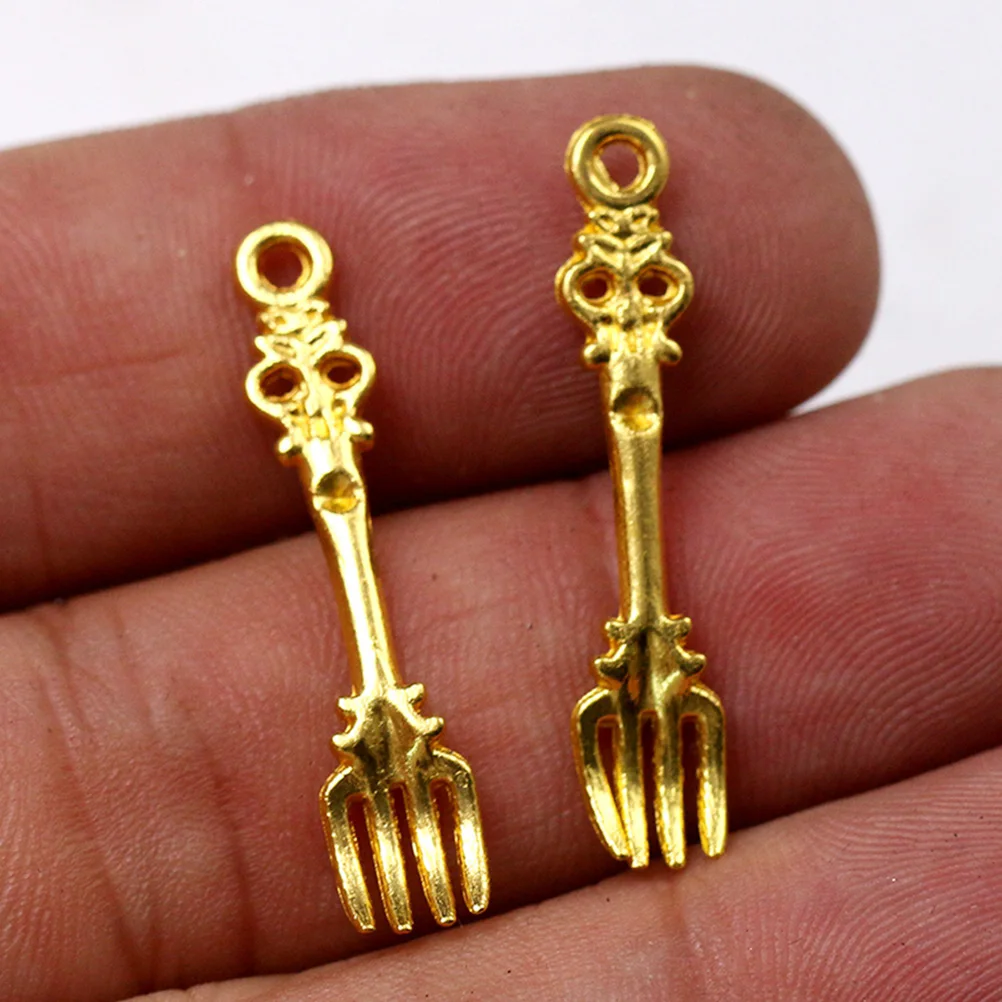 

50pcs Alloy Pendant Charms DIY Jewelry Making Dining Table Utensils Necklace Dangle Keychain Decorative Accessories For Cosplay