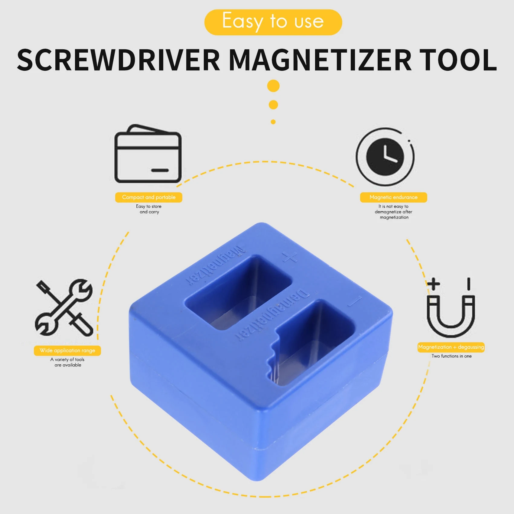 Новый намагничивающий размагничиватель для наконечников отверток, винтовых бит, магнитный инструмент