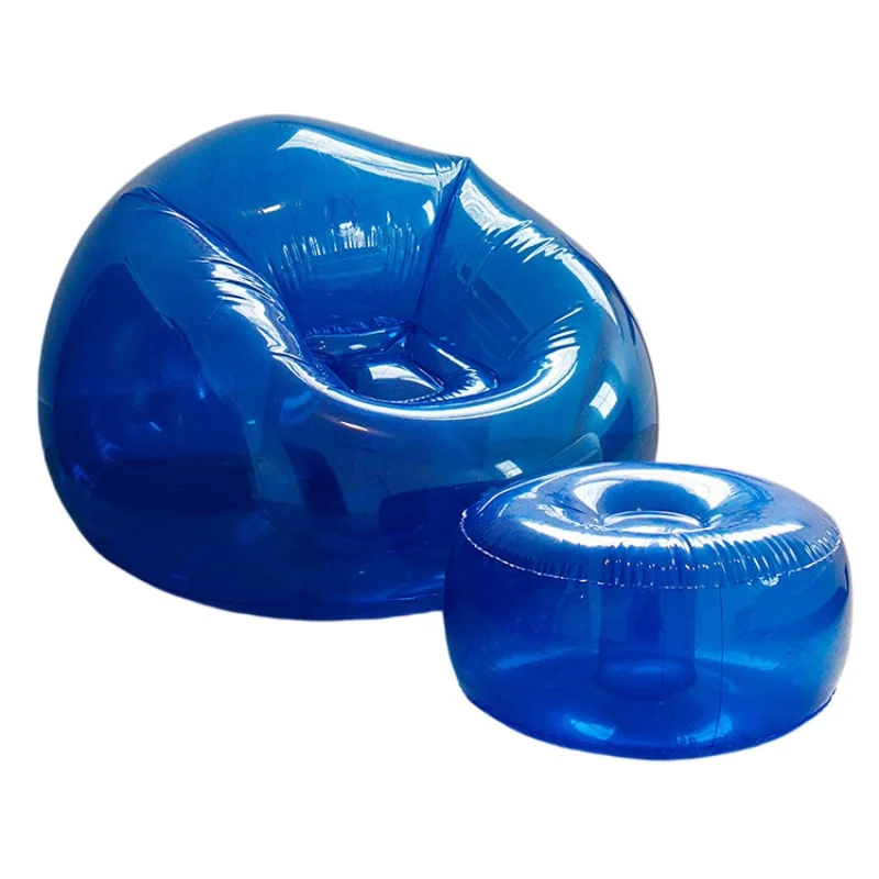 PVC Inflatable Sofa  Simple Home Lazy Inflatable Bean Bag Sofa - Portable Foldable Single Outdoor Camping Inflatable Seat 110*80 image 3