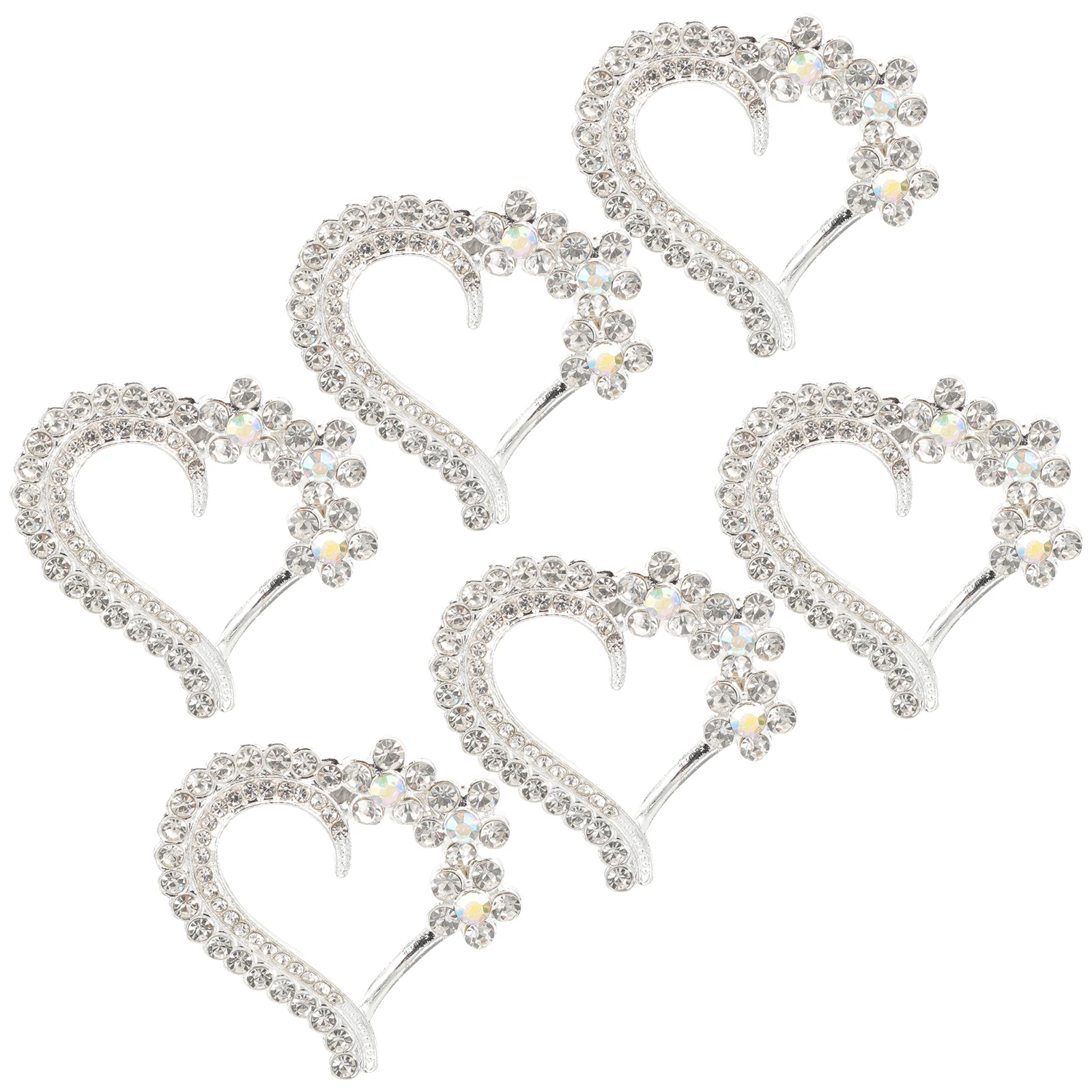 

10pcs Pink Alloy Heart Sewing Material Rhinestone Patches Shoes Garment Decors Clothing Accessories Crafting Supplies DIY