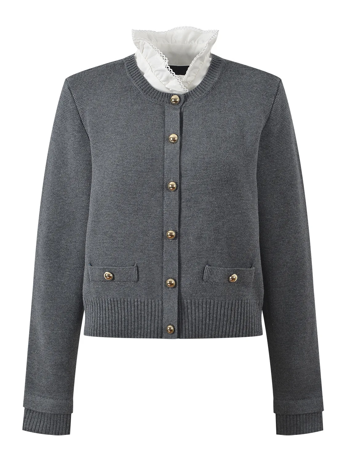 

Модный вязаный кардиган с деревянным воротником: новая осенне-зимняя модель, универсальная верхняя одежда для женщин, не стесняющая движений