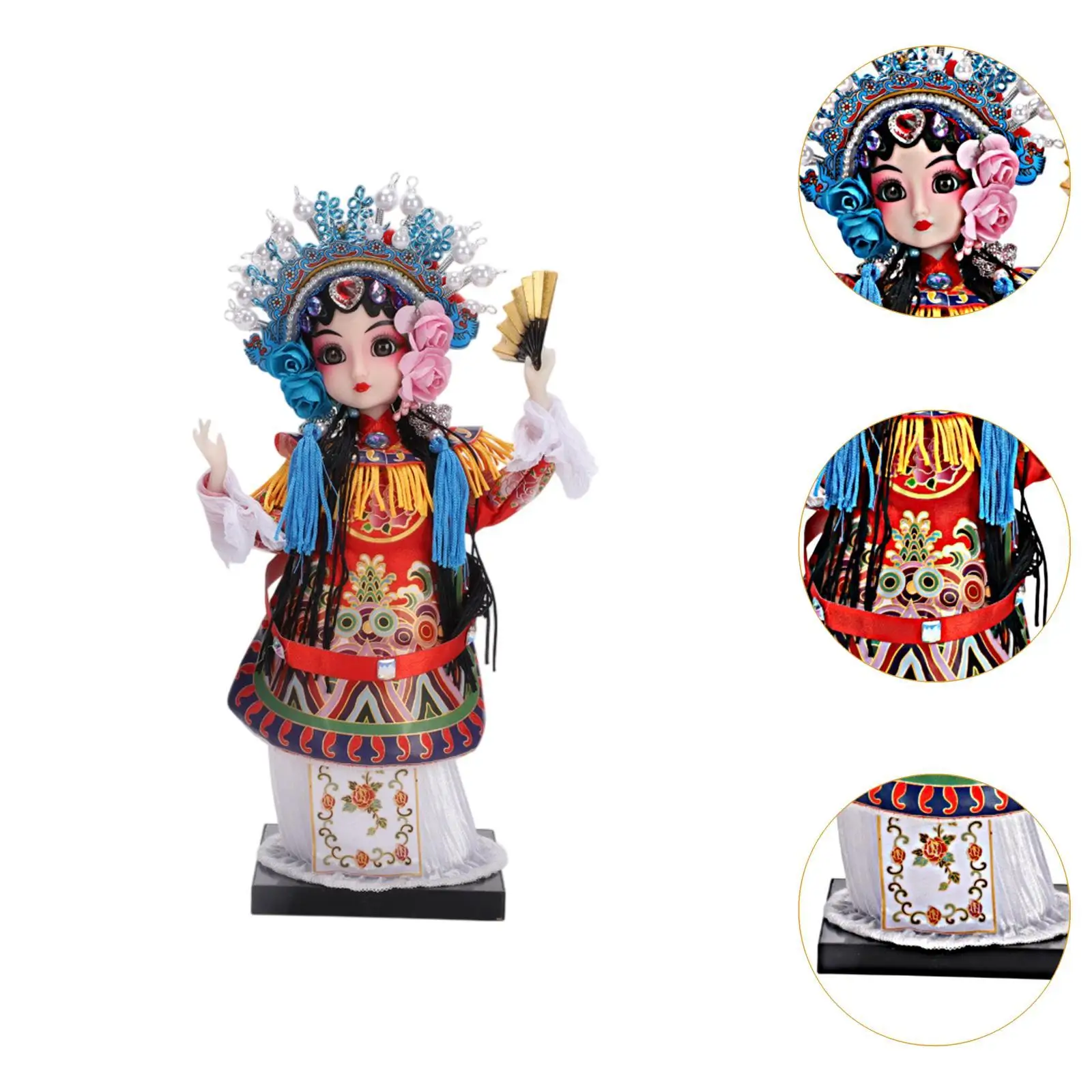 22 سنتيمتر أوبرا بكين زخرفة تمثال دمية صينية تقليدية للمنزل خزانة للغرفة المعيشة الموقد مكتب منضدية الديكور #5