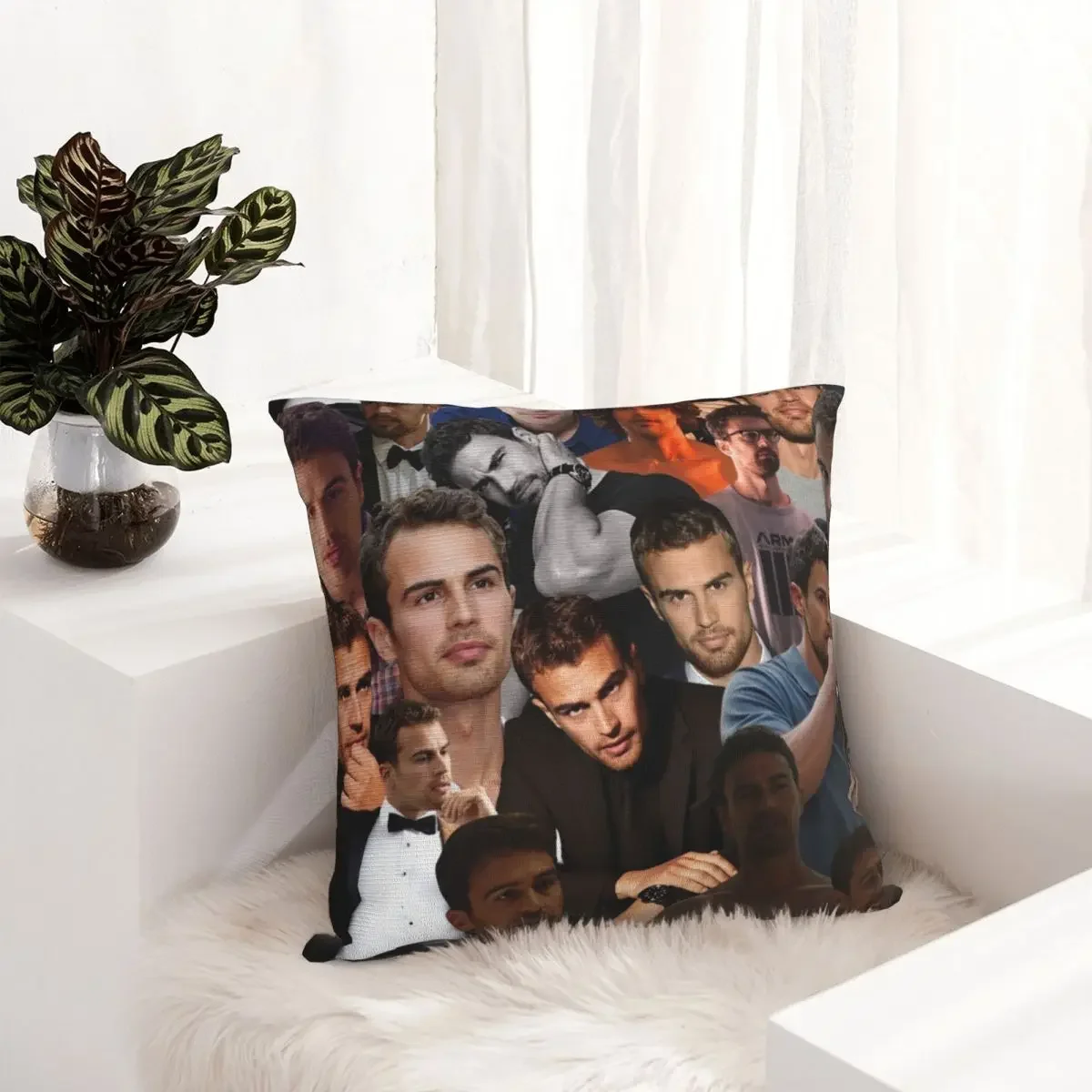 theo james photo collage Throw Pillow luxury decor Bed pillowcases Luxury Pillow Cover pillows decor home