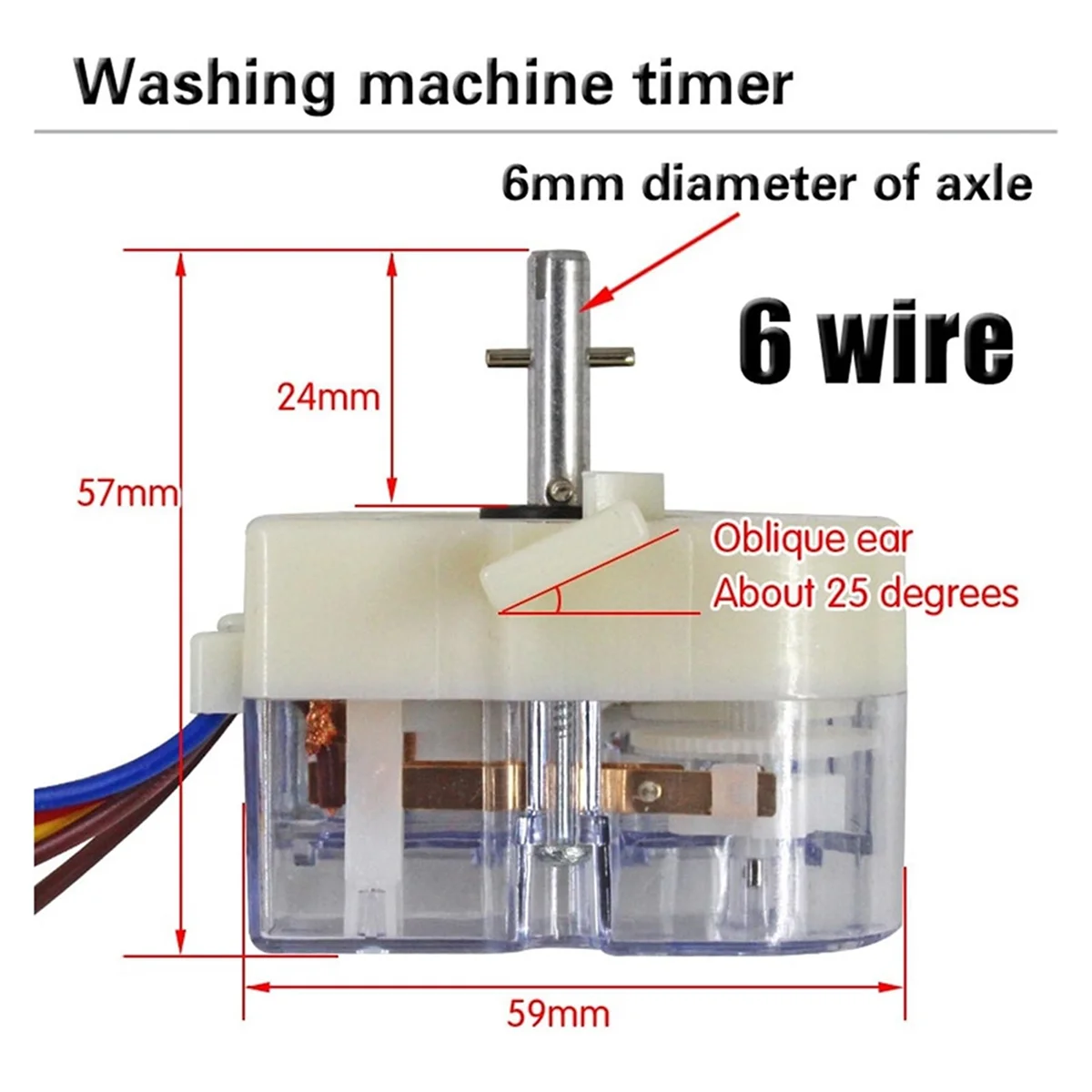 N-ABUB 6 Line Oblique Ear Washing MachineTimer 68mm Center Hole Distance 90 Degree Switch Shaft