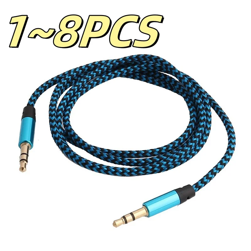 1/2/4PCS 1m Nylon Aux Cable 3.5mm Plug Male to Male Jack Auto Car Audio Cable Kabel Line Cord For iPhone 7 Xiaomi Computer