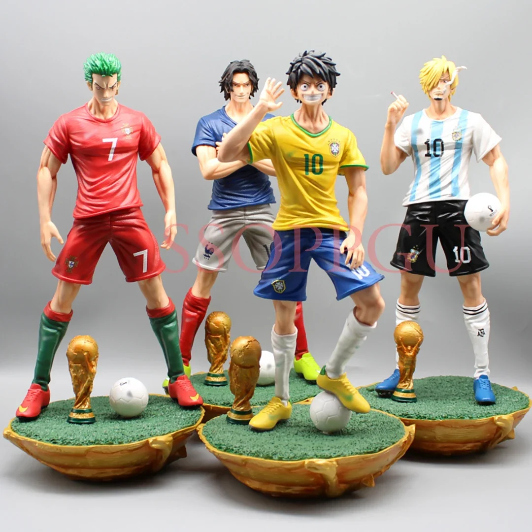 One Piece Figure Zoro Luffy Sanji Ace Figure cosplay soccer star Anime PVC Action Figure Toy Anime Statue Collectible Model Doll