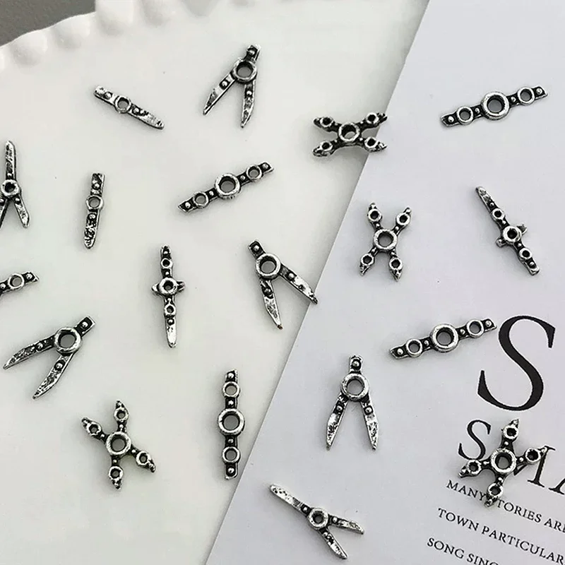 10PCS Punk-style Heavy Metal Rock Nail Art Charms Alloy Accessories For Retro Nails Decoration Manicure Supplies