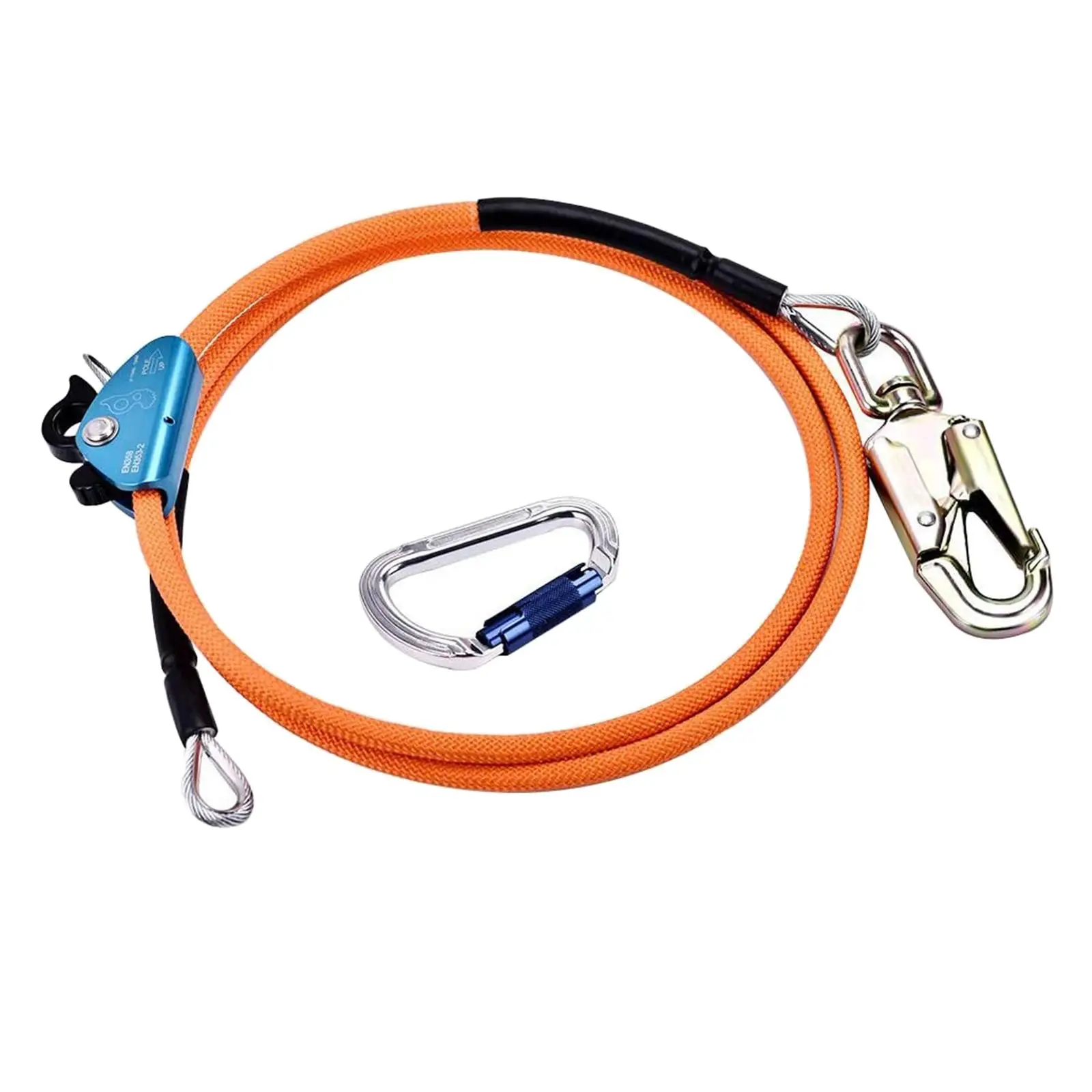 Positioning Lanyard Adjustable Flip Line Kit Work Rope Belt Orange