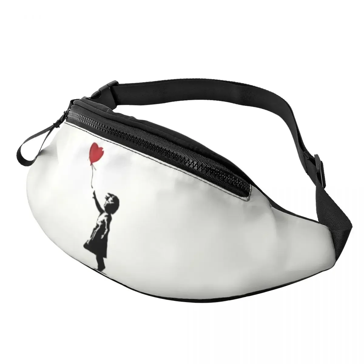 Girl With Heart Balloon Banksy Fanny Pack Men Women Cool Street Pop Art Crossbody Waist Bag for Running Phone Money Pouch