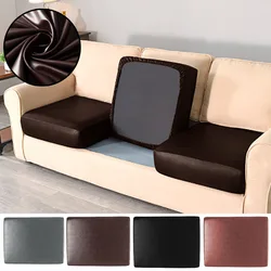 PU Leather Waterproof Sofa Seat Cushion Cover Stretch Universal Soft Pets Kids Furniture Protector Slipcover 1/2/3/4 Seat