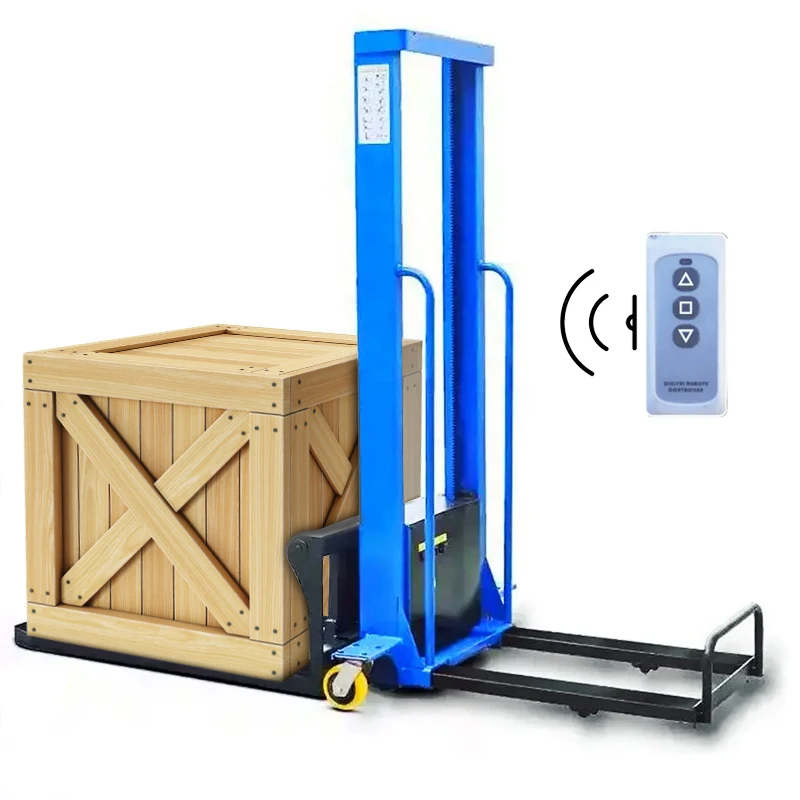 1T 500kg Self Loading/unloading Stacker Portable Electric Pallet Lift Stackers