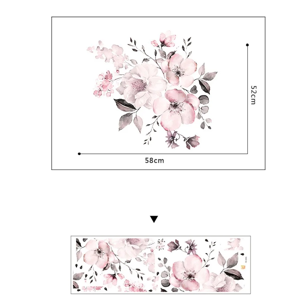 2020 Hot Sale New Wall Stickers Flower Home Decor Living room PVC Removable Stickers Wall Art Wall Decals 2020