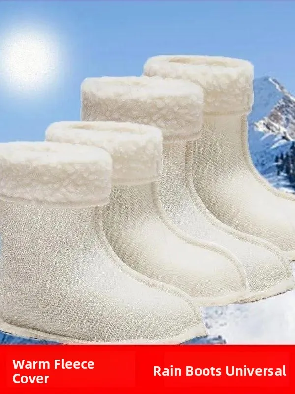 

Warm Fce Lined Thi Winter Inner Booties High And Mid-Calf Rain Boots Slip-Resistant Cotton Covers for Ladies' plus Size ...
