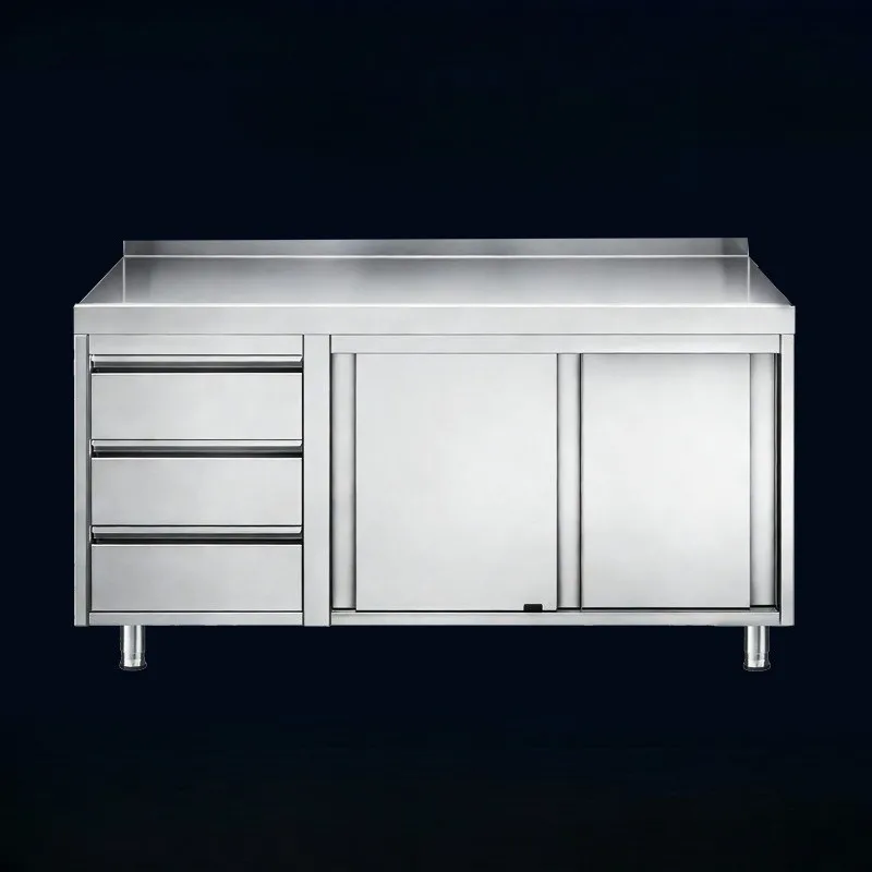 Stainless Steel Kitchen Cabinets With Drawers Built in Sink Countertop Bench Top for Kitchen Small Business