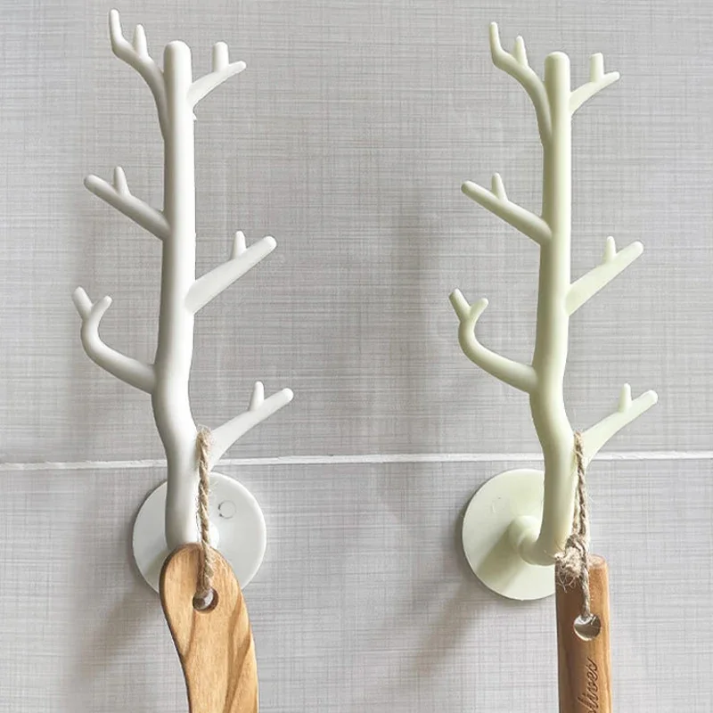 

2pcs Branch Hook Wall Decor Key Holder Organier Storage Sticky Hooks Coat Rack Hanger Home Decorative Hooks Home Storage