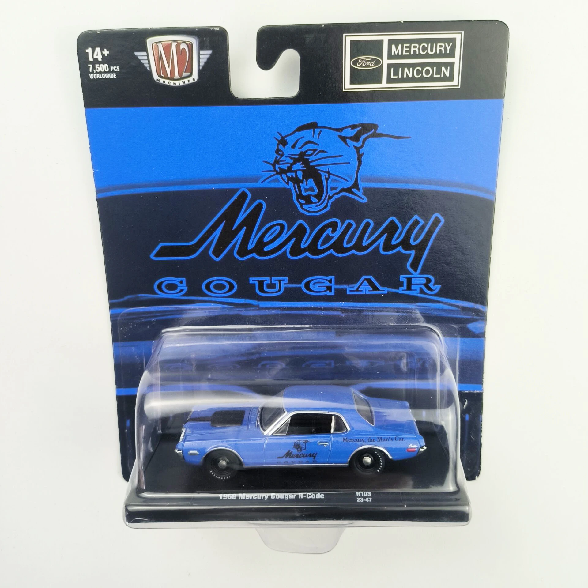 M2 Machines 1/64 1968 Mercury Cougar R-Code Die-cast alloy car model collection display child gift