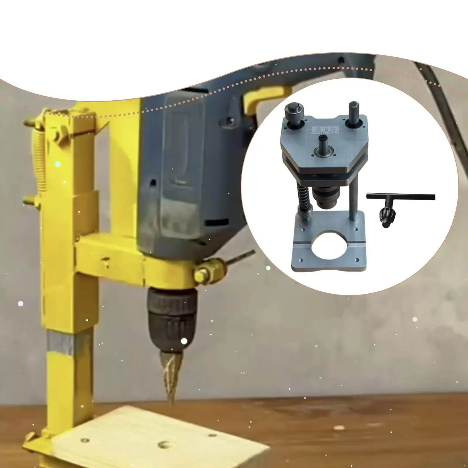 

Drill Guide Efficient Vertical Stand Holder Steel Auxiliary Tool for Wood Furniture and Drilling Tasks