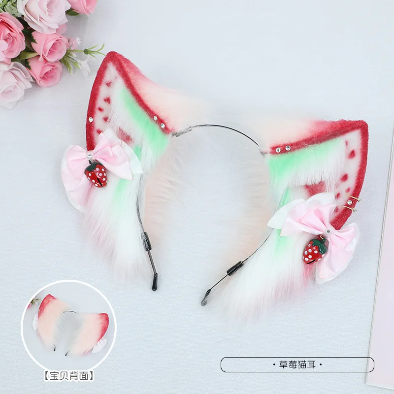 Volpe pelosa Gatto Lupo Cosplay Ragazza Fascia per capelli Natale Festa di Halloween Peluche Lolita Anime Puntelli per prestazioni Cos Accessorio per fascia per capelli