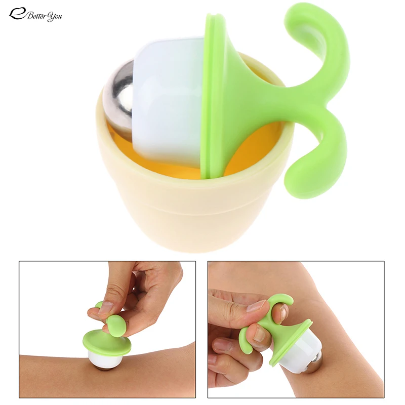 Cervical Lymphatic Massager Potted Plant Roller Ball Bead Relaxation Desk Decor Handheld Body Manual Massage Relaxation