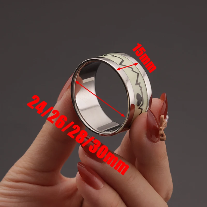 Penis Bondage Ring Luminous Glans Cock Ring Metal Penis Ring Lasting Erection Delay Ejaculation Constraint Sex Toys for Men 18