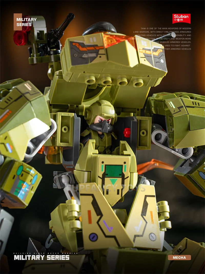 Sluban 598 peças militar principal batalha manobra robô modelo guerras suporte armado tijolos de construção brinquedos educativos para crianças
