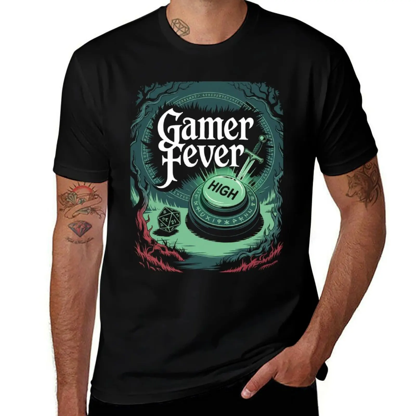 

Gamer Fever – Retro Gaming Art with Bold Fantasy Vibes T-Shirt custom shirt sweat shirts graphic mens clothes