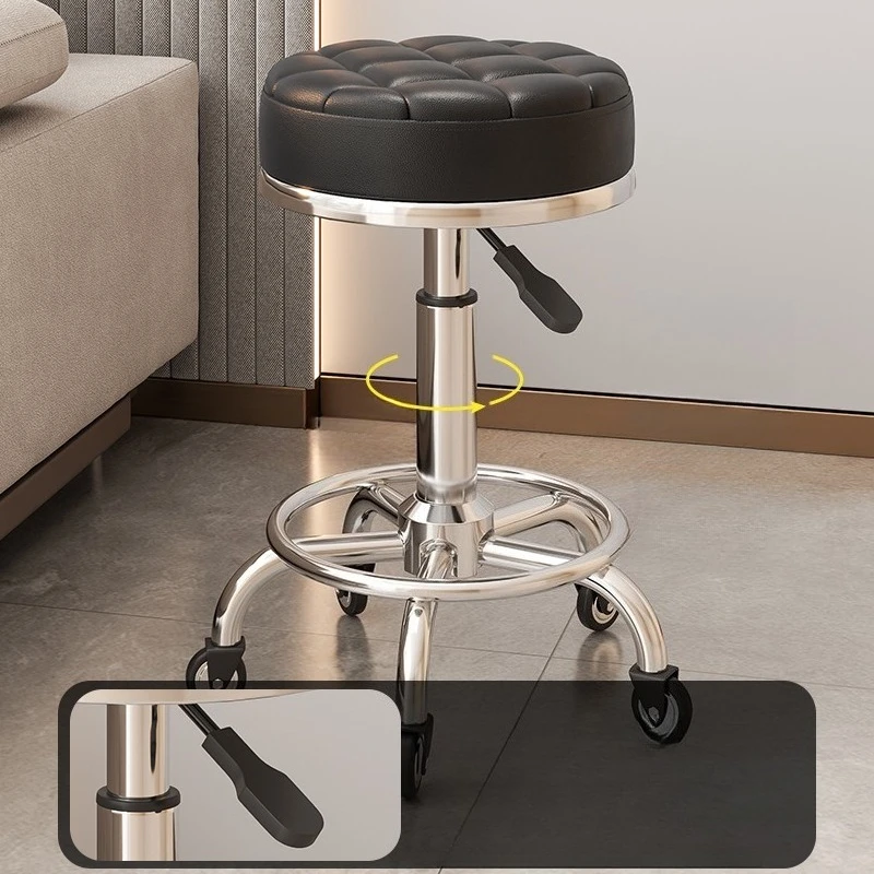 Регулируемый вращающийся табурет, круглый стул, салон, маникюр, педикюр, красота, вращающееся кресло, парикмахерская, спа, профессиональный табурет