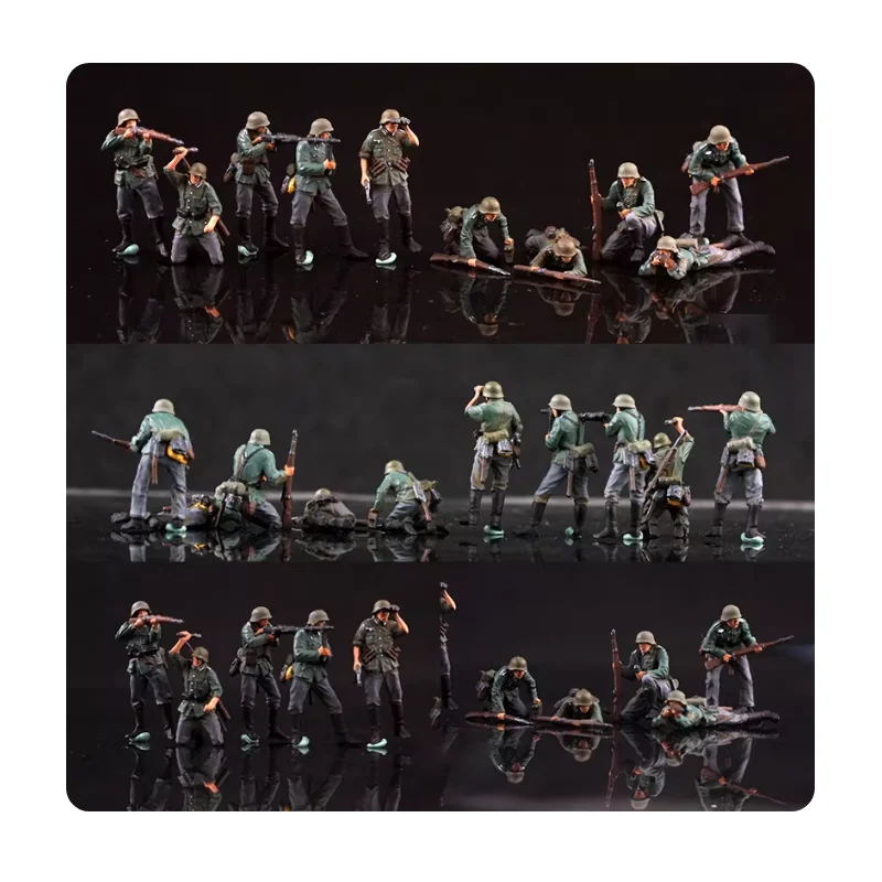 

1:72 Scale Resin Material German Wehrmacht 10 Soldiers Suitable For Tank Helicopter Scenes Collectible Decorative Gifts Display