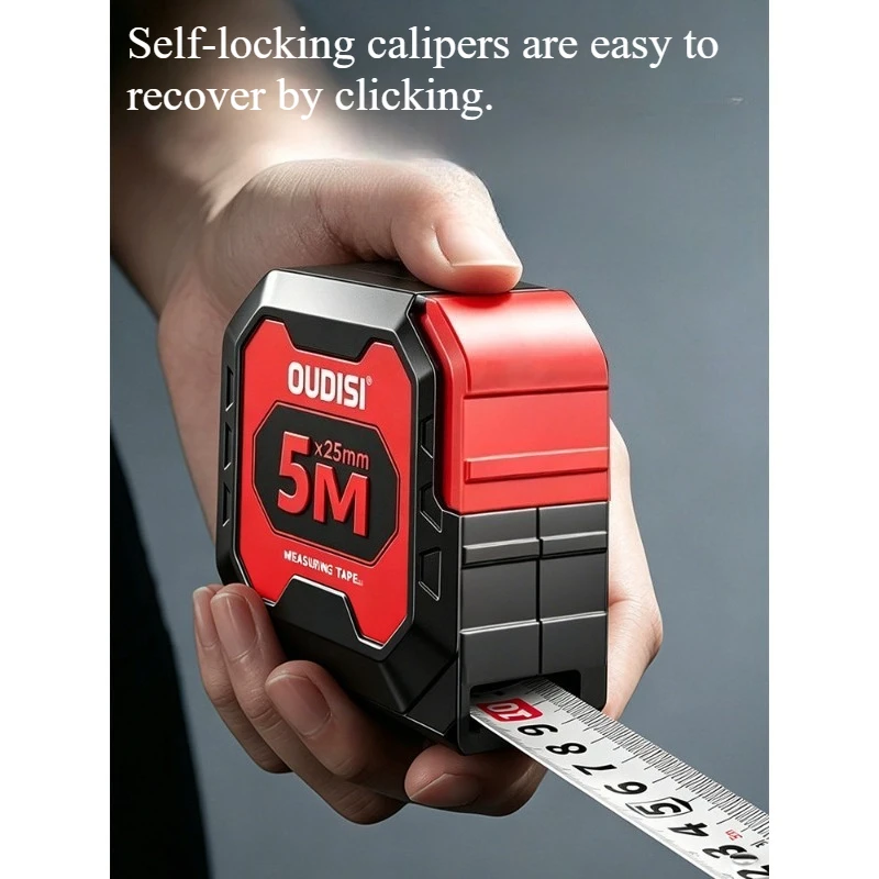 Self-locking Tape Measure with Thickened and Strengthened Anti-falling and Wear-resisting Scales.