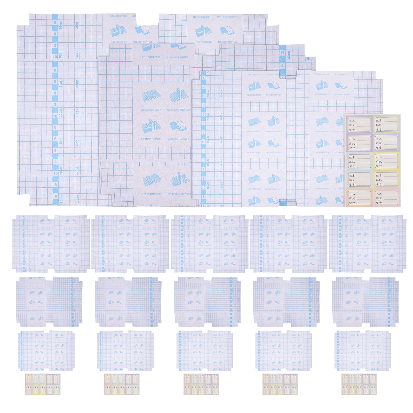 

30pcs Clear Plastic Book Covers Protective Sleeve For Students Textbook Soft Hardcover Transparent School Exercise