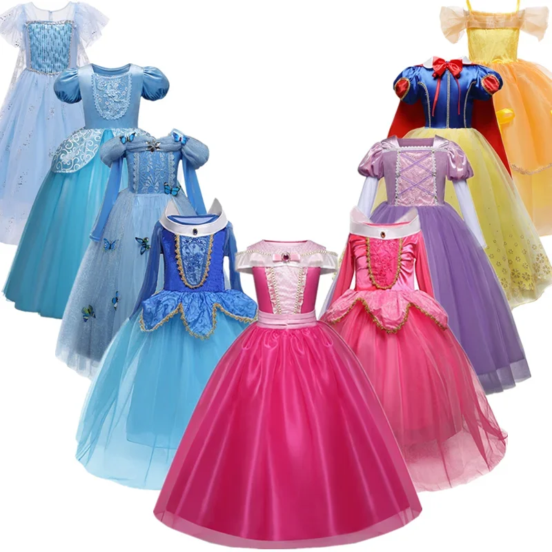 Elsa Anna Halloween Girls Princess Dress Cosplay Costume Party Clothing for Kids Vestido Robe Fille Girls Fancy Dress Ball Gown