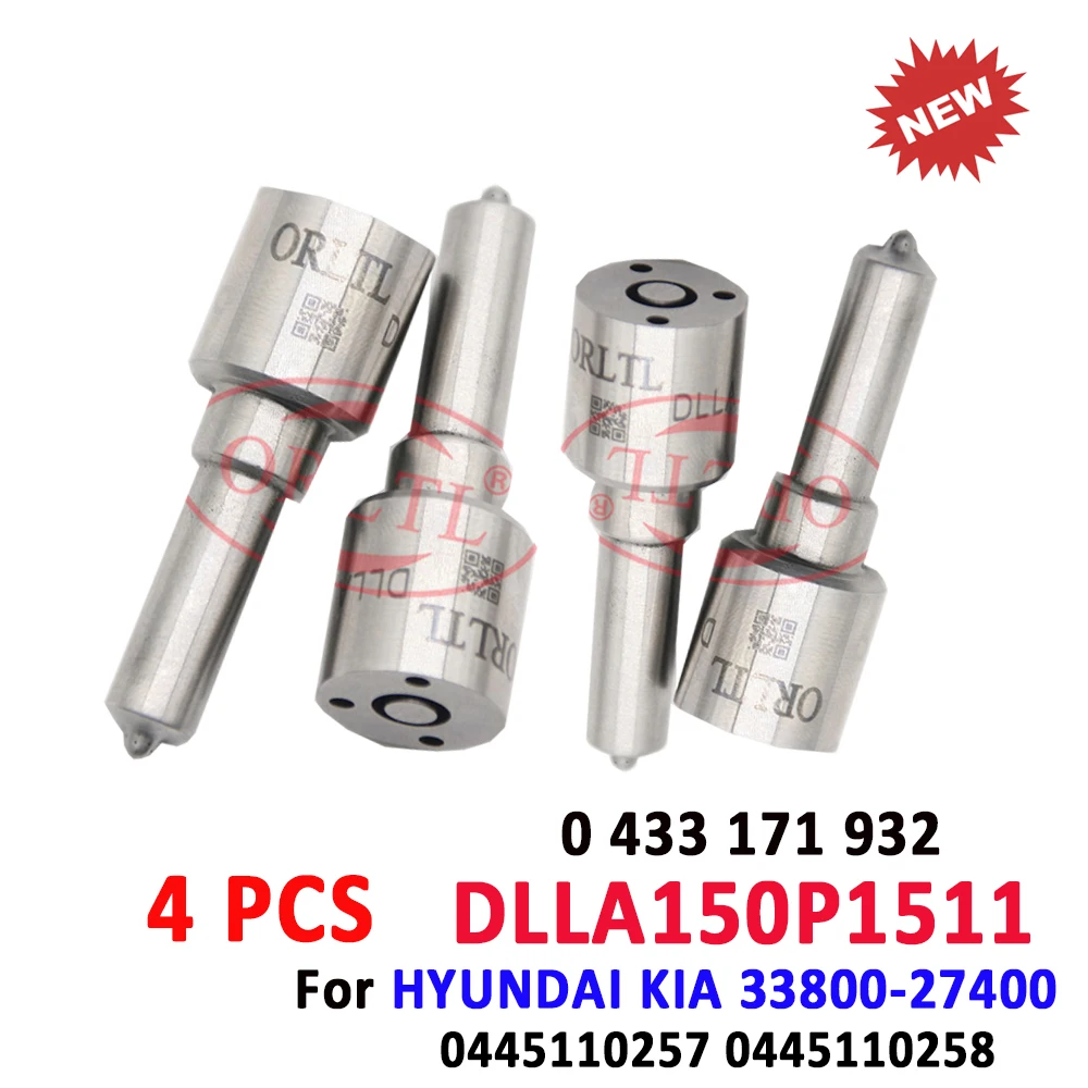 

4 PCS ORLTL Nozzle DLLA150P1511 0 433 171 932 Diesel Injector Sprayer DLLA 150 P 1511 0433171932 For HYUNDAI KIA 0 445 110 257