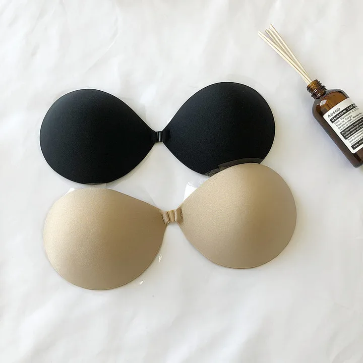 2 pak bra silikon Push Up tidak terlihat wanita, alas payudara berperekat penutup depan lengket Backless tanpa tali