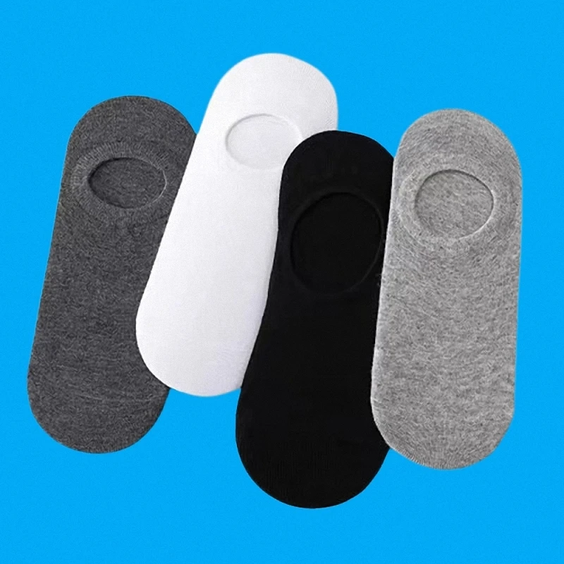 5/10 Pairs New Summer Thin Men's Solid Color Cotton Casual Invisible Socks Deodorant Sweat Absorbent Low-top Shallow Socks