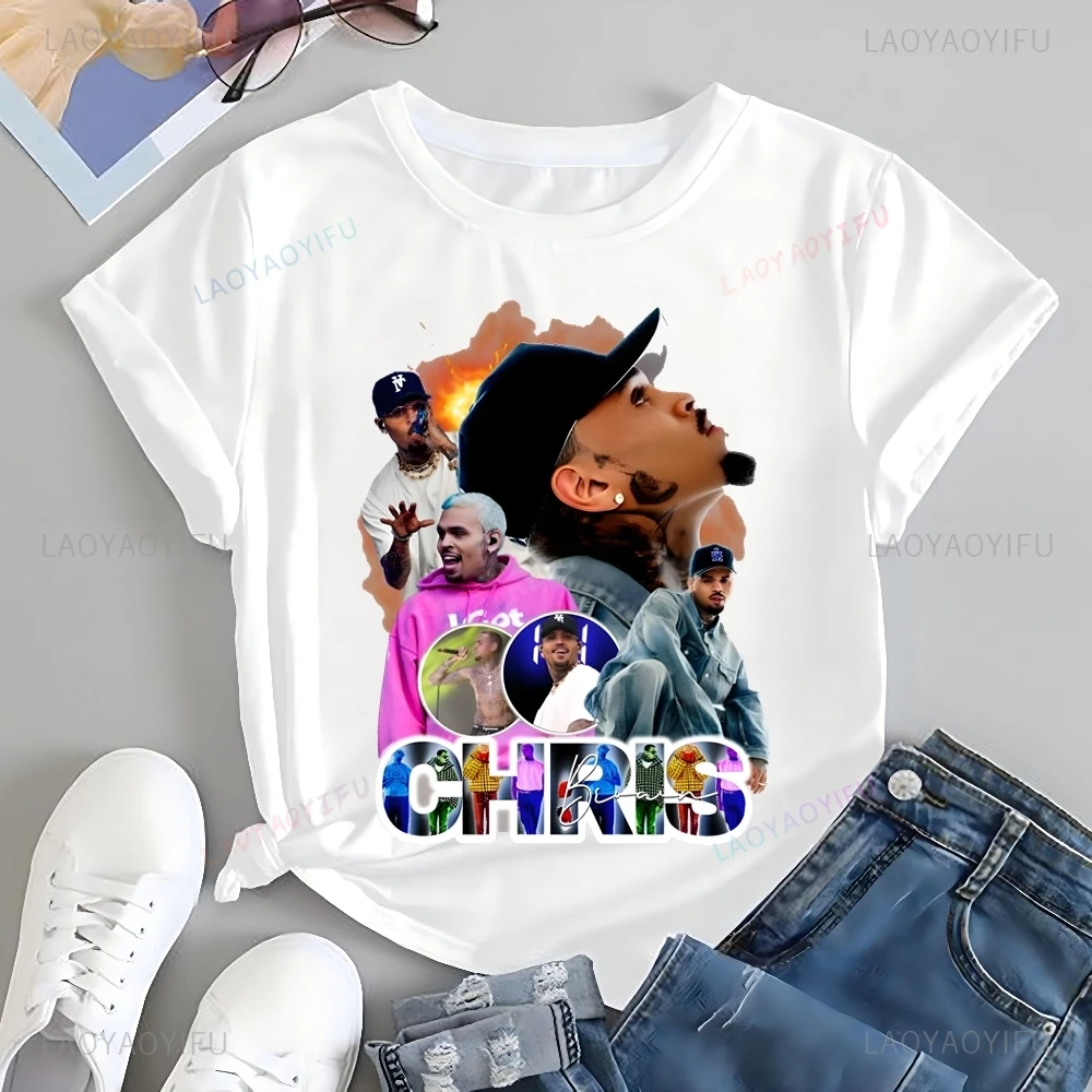 Casual Rapper CHRIS BROWN Printed T-shirt Top CHRIS BROWN Trend Harajuku Short Sleeve Unisex Shirt Graphic Oversized T-shirt