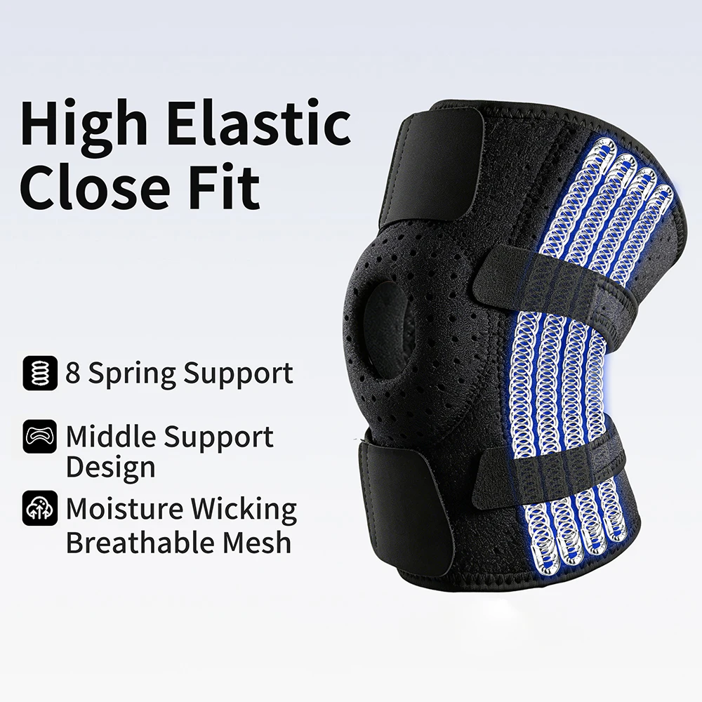 Adjustable Knee Brace with Eight-Spring Stabilizer – Breathable, Non-Slip, Unisex, Suitable for Daily Use