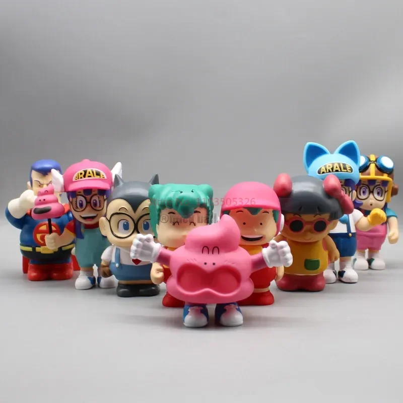 9pcs/set Dr. Slump Series Figure Arale Anime Figures Cute Arale Statue Model Doll Collection Desk Decoration Kids Model Toy Gift