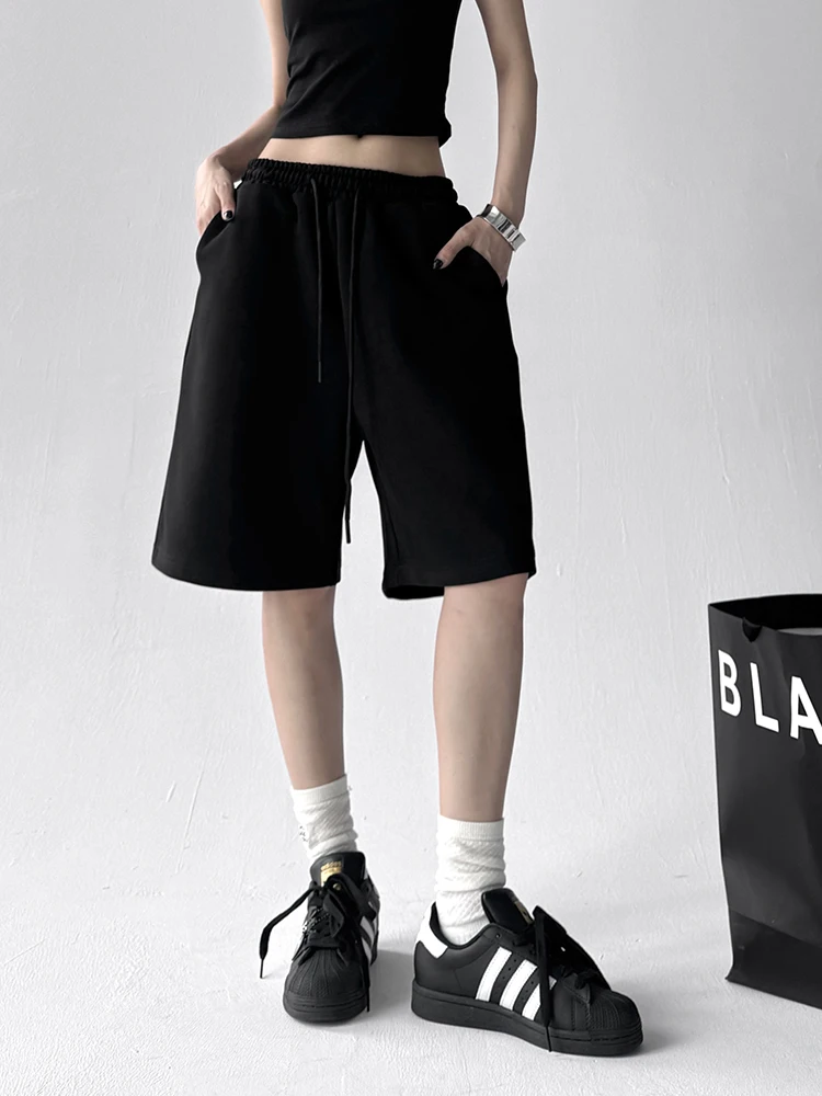 Letnie luźne spodnie damskie w stylu casual z modnym nadrukiem liter, długość do połowy łydki, wysoki stan, proste nogawki...